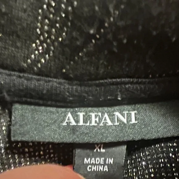 Alfani Black Metallic Print Jaquard Topper Jacket - Size XL - Picture 3 of 8
